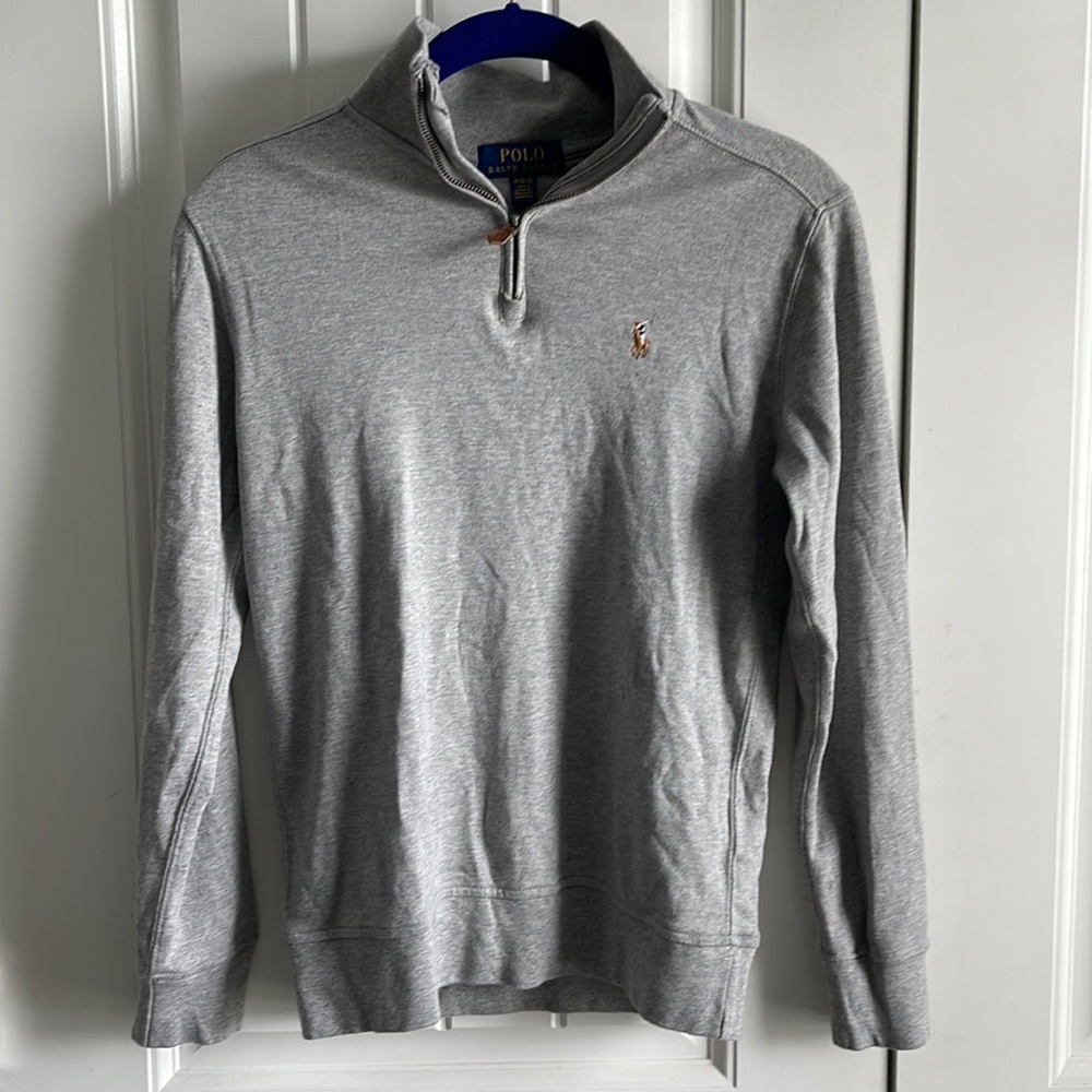 Boys Shirt: Medium Gray Smock neck